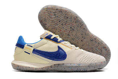 Men's Nike Street Gato IC Football Shoes - Grey/Blue/Yellow
