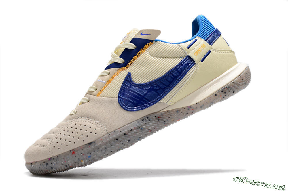 Men's Nike Street Gato IC Football Shoes - Grey/Blue/Yellow 5