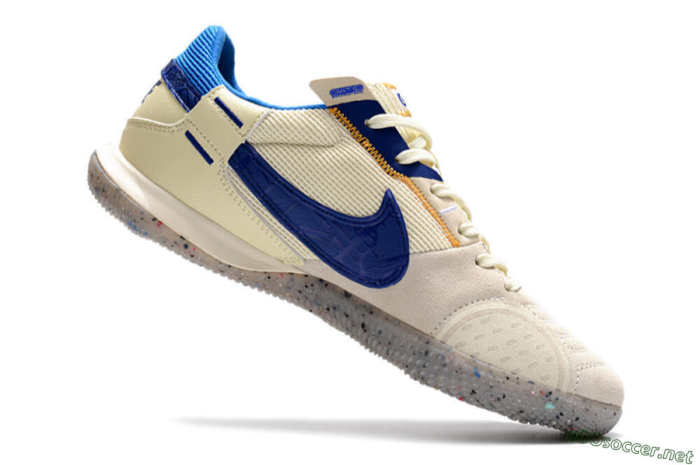 Men's Nike Street Gato IC Football Shoes - Grey/Blue/Yellow 4