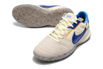 Men's Nike Street Gato IC Football Shoes - Grey/Blue/Yellow