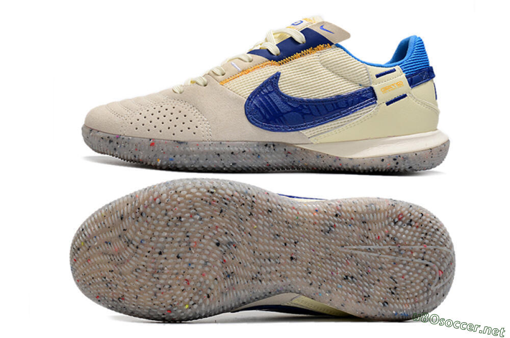 Men's Nike Street Gato IC Football Shoes - Grey/Blue/Yellow 1