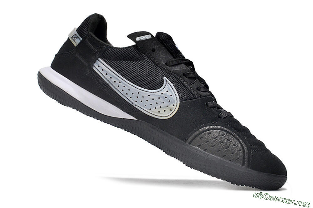 Men's Nike Street Gato IC Football Shoes - Black/White 4