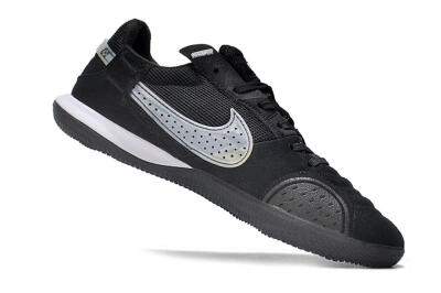 Men's Nike Street Gato IC Football Shoes - Black/White