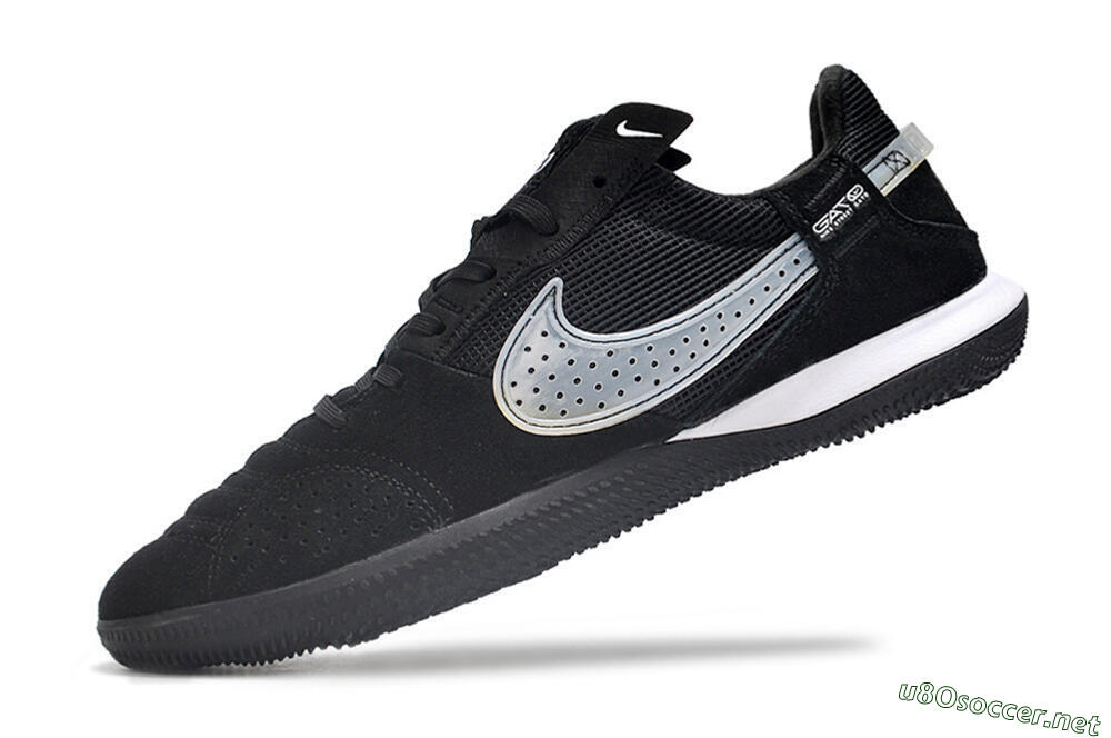 Men's Nike Street Gato IC Football Shoes - Black/White 5