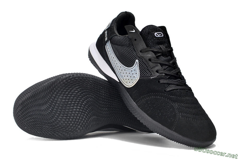 Men's Nike Street Gato IC Football Shoes - Black/White 3