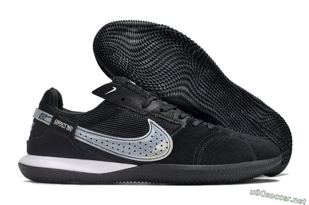 Men's Nike Street Gato IC Football Shoes - Black/White 2