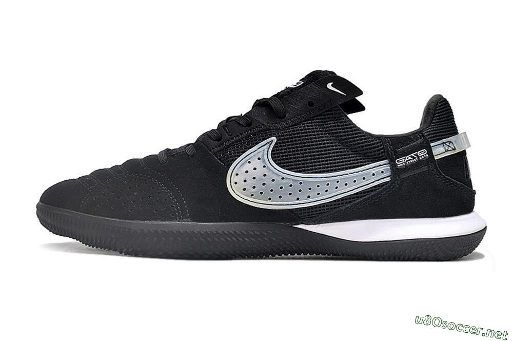 Men's Nike Street Gato IC Football Shoes - Black/White 0