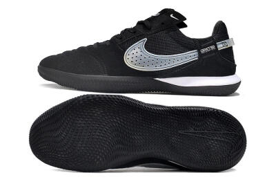 Men's Nike Street Gato IC Football Shoes - Black/White