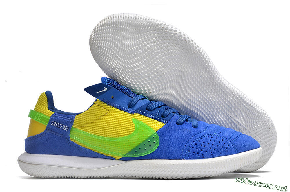 Men's Nike Street Gato IC Football Shoes - Blue/Yellow/White 2