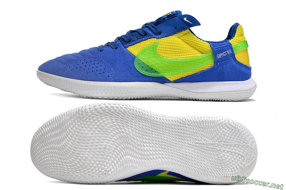 Men's Nike Street Gato IC Football Shoes - Blue/Yellow/White 1