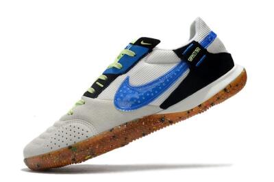 Men's Nike Street Gato IC Football Shoes - Grey/White/Blue
