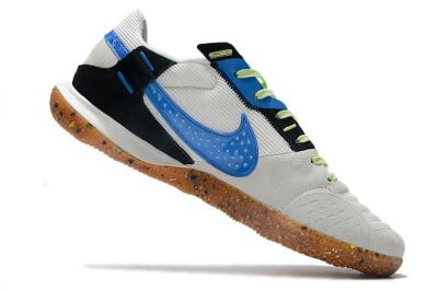 Men's Nike Street Gato IC Football Shoes - Grey/White/Blue