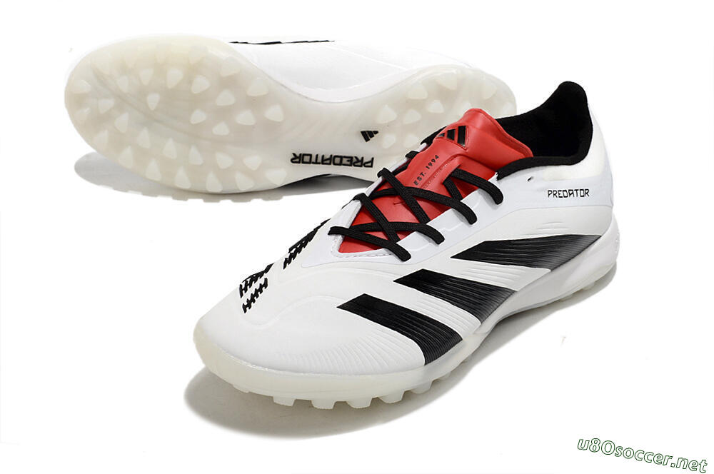 Men's Adidas Predator 24 Elite TF Football Shoes - White/Black/Red 3