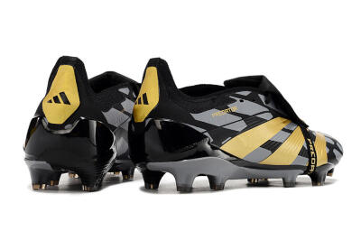 Men's Adidas Predator Elite Foldover Tongue FG Football Boots - Black/Grey/Gold