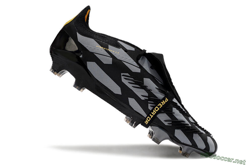 Men's Adidas Predator Elite Foldover Tongue FG Football Boots - Black/Grey/Gold 4