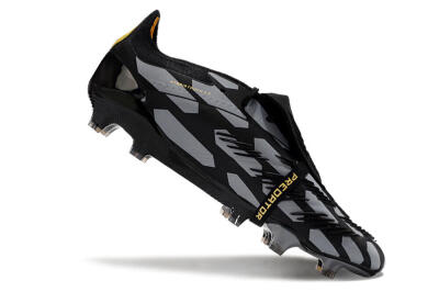 Men's Adidas Predator Elite Foldover Tongue FG Football Boots - Black/Grey/Gold
