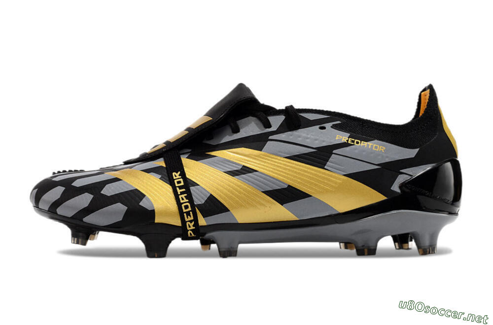 Men's Adidas Predator Elite Foldover Tongue FG Football Boots - Black/Grey/Gold 0