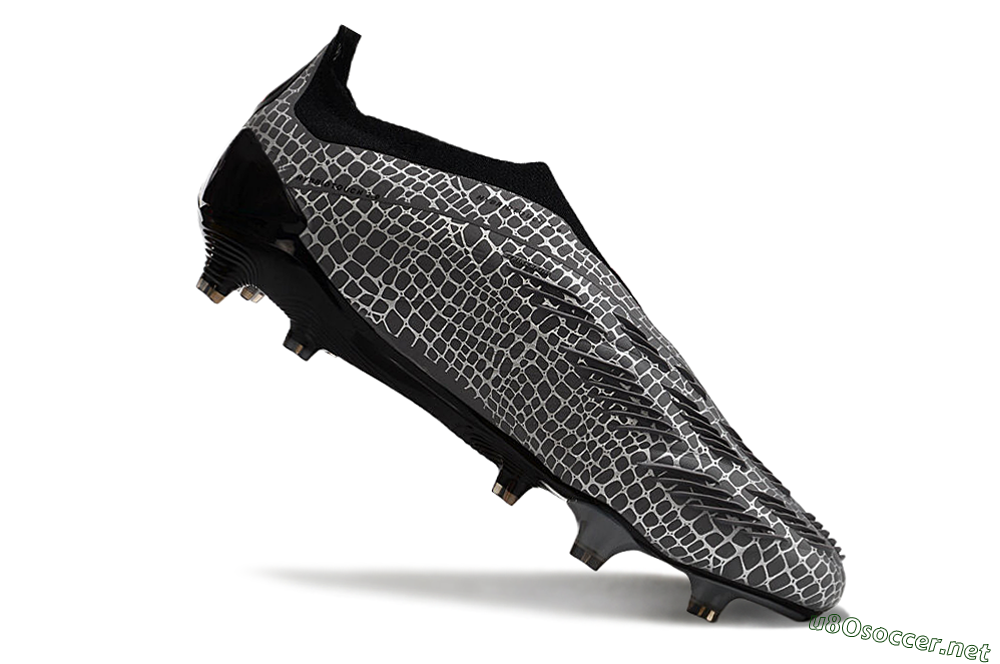 Men's Adidas Predator+ 24 Elite Laceless FG Football Boots - Grey/Black/Red 4