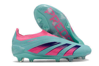 Men's Adidas Predator+ 24 Elite Laceless FG Football Boots - Jade/Pink/Purple