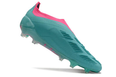 Men's Adidas Predator+ 24 Elite Laceless FG Football Boots - Jade/Pink/Purple