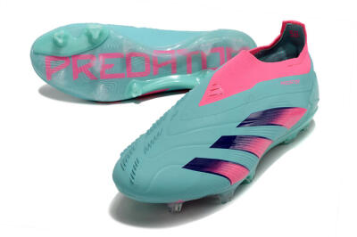 Men's Adidas Predator+ 24 Elite Laceless FG Football Boots - Jade/Pink/Purple