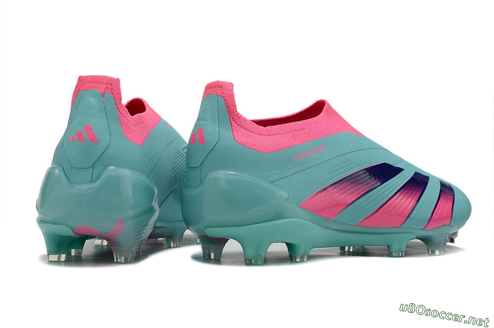 Men's Adidas Predator+ 24 Elite Laceless FG Football Boots - Jade/Pink/Purple 6