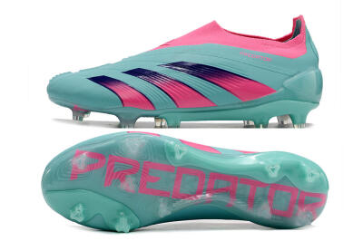 Men's Adidas Predator+ 24 Elite Laceless FG Football Boots - Jade/Pink/Purple