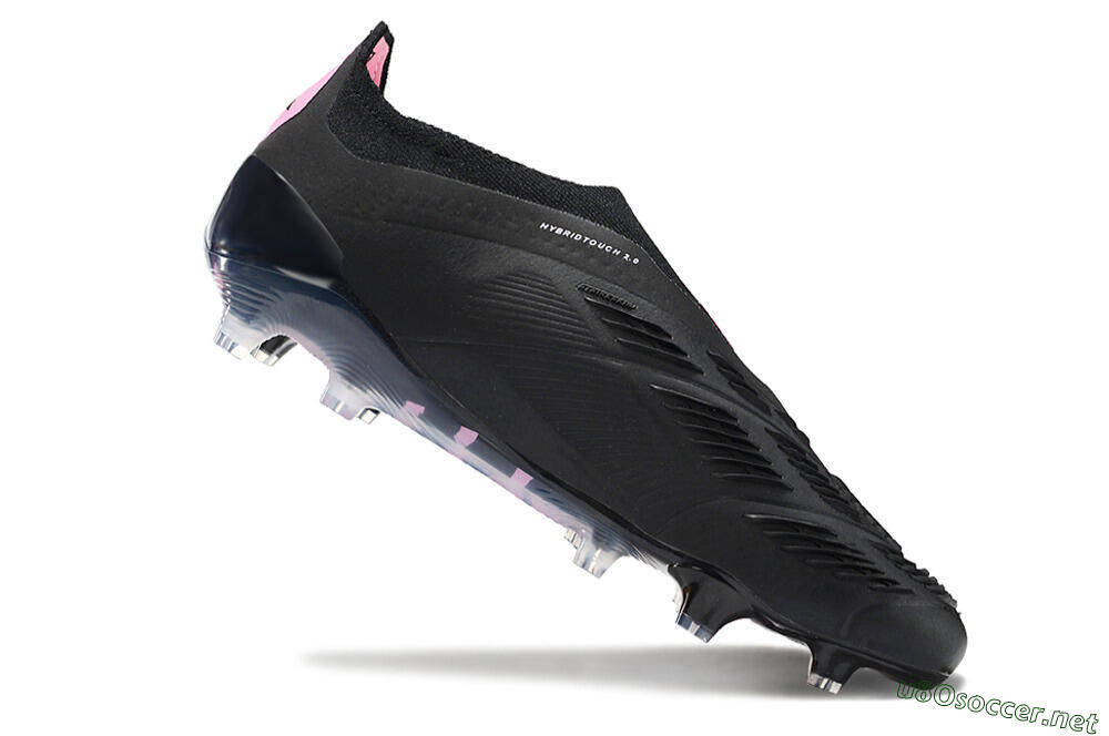 Men's Adidas Predator+ 24 Elite Laceless FG Football Boots - Black/Pink 4