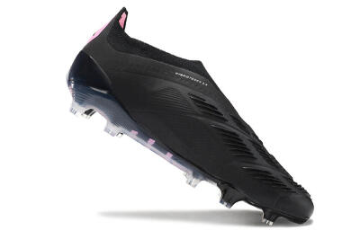 Men's Adidas Predator+ 24 Elite Laceless FG Football Boots - Black/Pink
