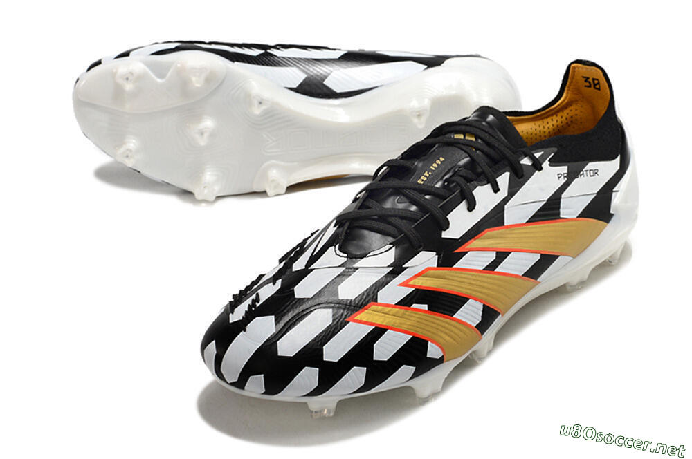 Men's Adidas Predator 24 Elite FG Football Boots - White/Black/Gold 3