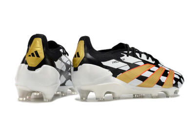 Men's Adidas Predator 24 Elite FG Football Boots - White/Black/Gold