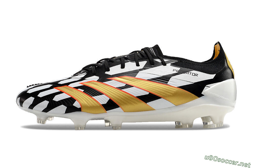Men's Adidas Predator 24 Elite FG Football Boots - White/Black/Gold 0