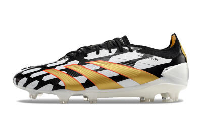 Men's Adidas Predator 24 Elite FG Football Boots - White/Black/Gold