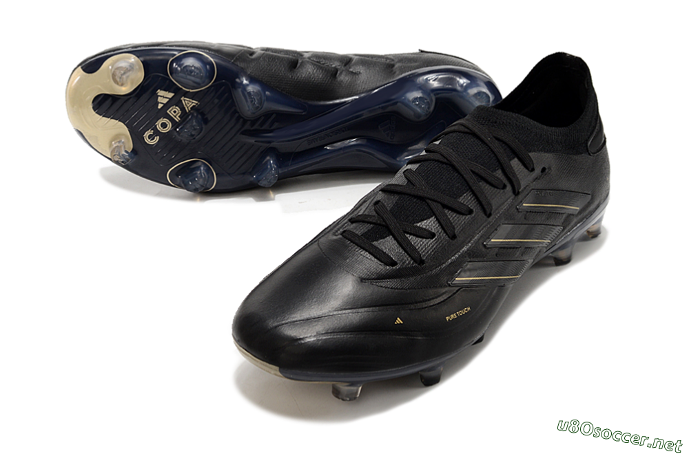 Men's Adidas Copa Pure 2+ FG Football Boots - Black/Gold/Blue 3