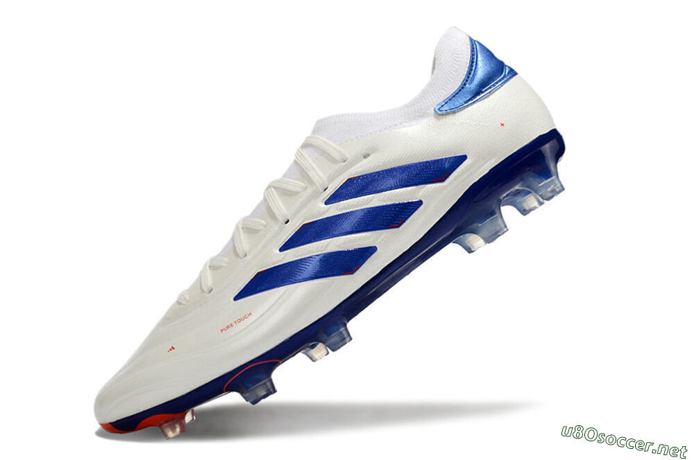 Men's Adidas Copa Pure 2+ FG Football Boots - White/Blue/Red 5