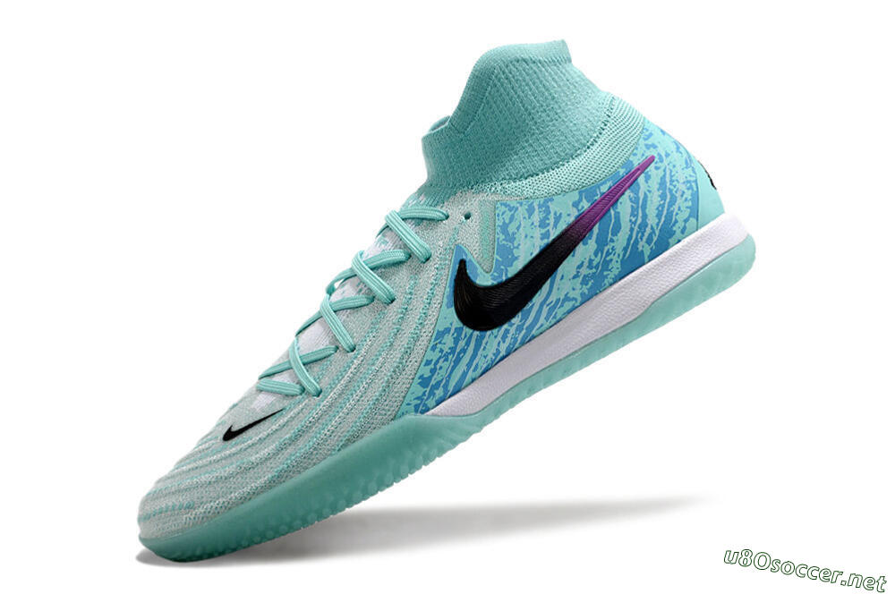 Men's Nike Phantom Luna Elite NU IC Football Shoes - Jade/Black/Purple 5