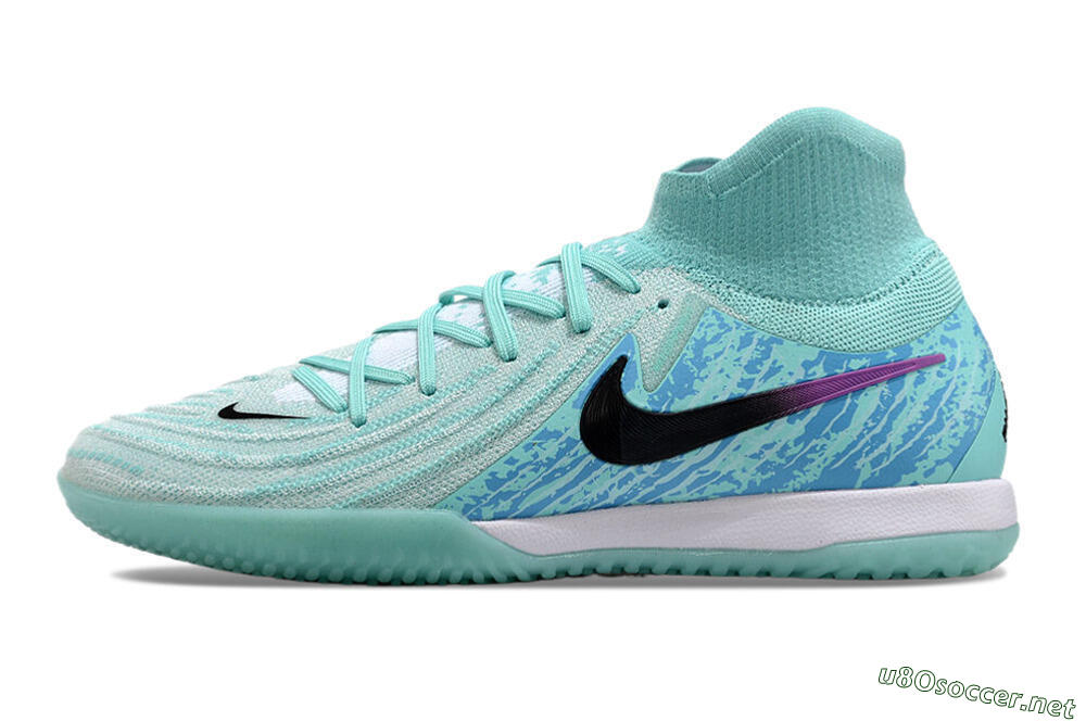 Men's Nike Phantom Luna Elite NU IC Football Shoes - Jade/Black/Purple 0