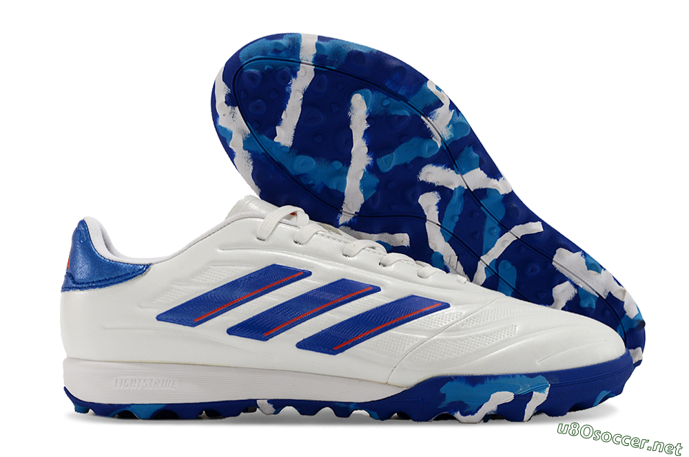 Men's Adidas Copa Pure.3 TF Football Shoes - White/Blue/Red 2