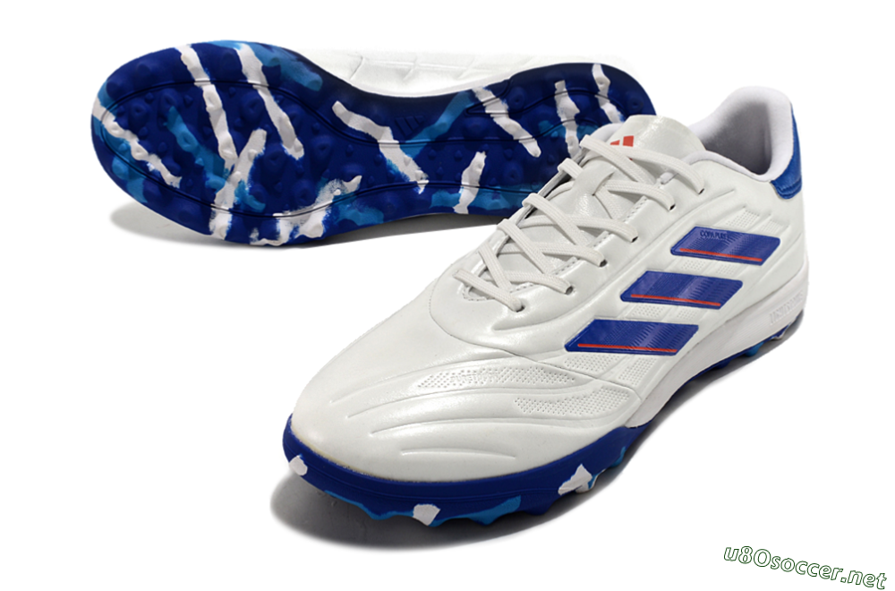 Men's Adidas Copa Pure.3 TF Football Shoes - White/Blue/Red 3