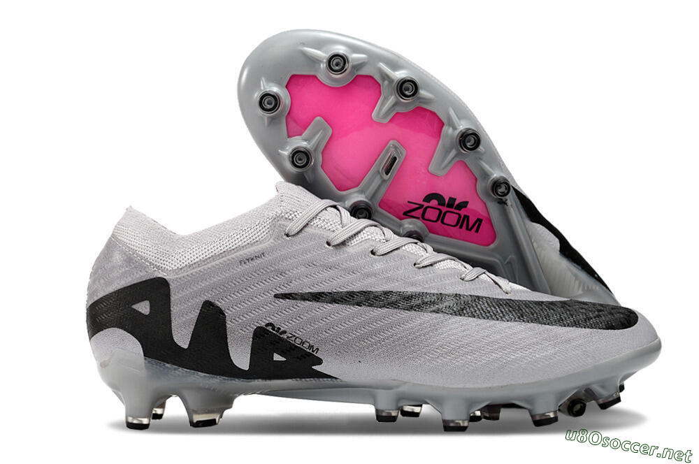 Men's Nike Air Zoom Mercurial Vapor 15 Elite AG Football Boots - Grey/Black/Pink 2