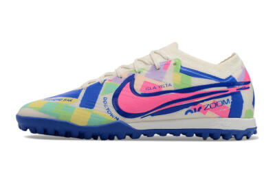 Men's Nike Air Zoom Mercurial Vapor 15 Elite TF Football Shoes - White/Blue/Pink/Yellow