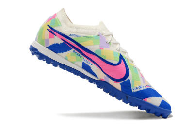 Men's Nike Air Zoom Mercurial Vapor 15 Elite TF Football Shoes - White/Blue/Pink/Yellow