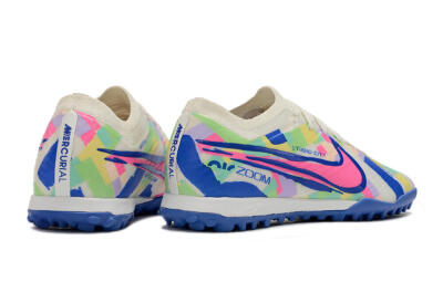 Men's Nike Air Zoom Mercurial Vapor 15 Elite TF Football Shoes - White/Blue/Pink/Yellow