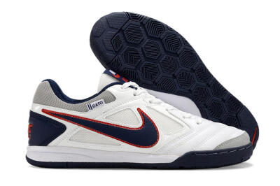 Men's Supre x Nike SB Gato IC Football Shoes - White/Black/Red/Blue