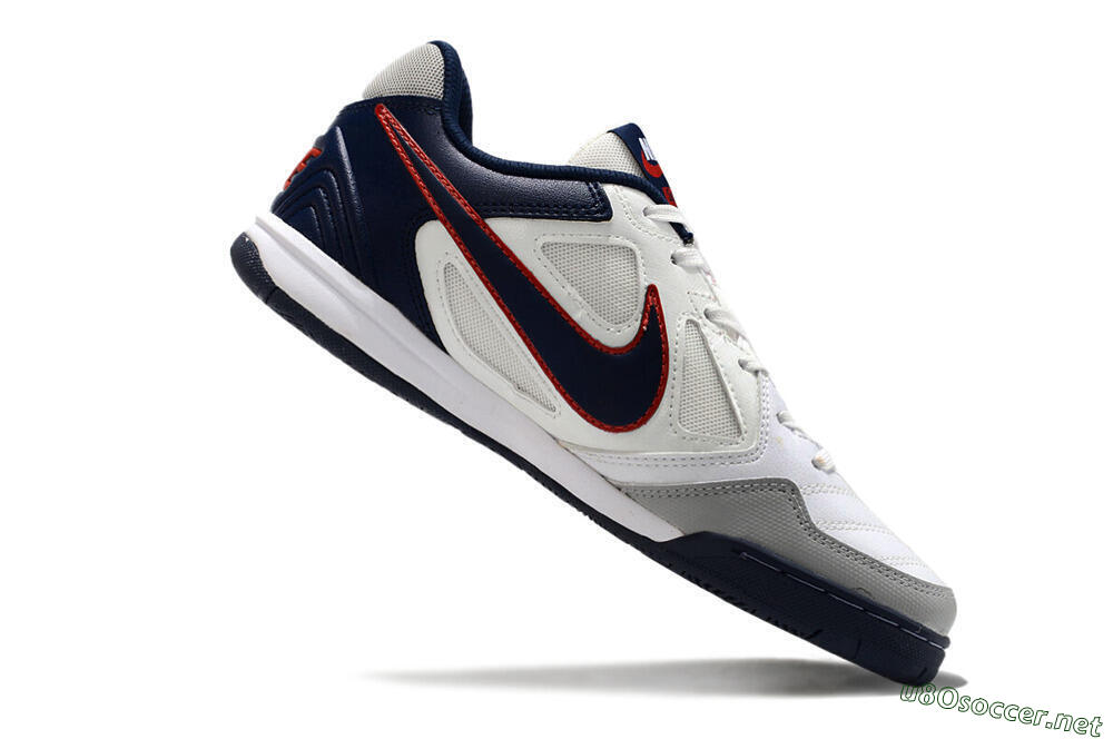 Men's Supre x Nike SB Gato IC Football Shoes - White/Black/Red/Blue 4