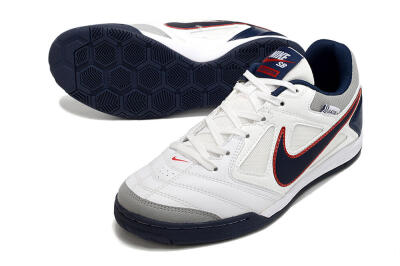 Men's Supre x Nike SB Gato IC Football Shoes - White/Black/Red/Blue