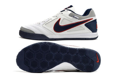 Men's Supre x Nike SB Gato IC Football Shoes - White/Black/Red/Blue