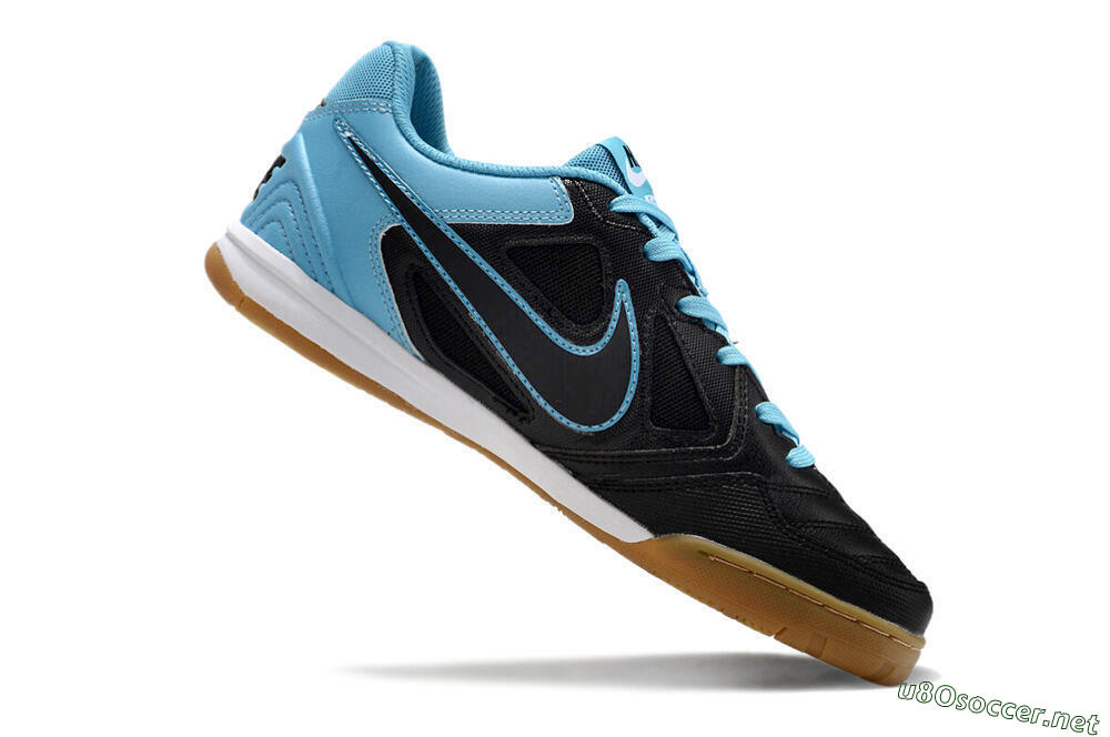 Men's Supre x Nike SB Gato IC Football Shoes - Black/Blue/White 4