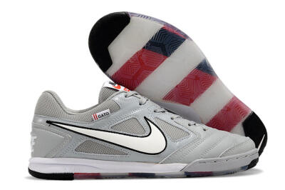 Men's Supre x Nike SB Gato IC Football Shoes - Grey/White/Red/Black