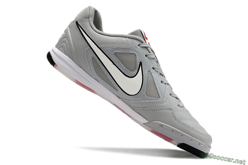 Men's Supre x Nike SB Gato IC Football Shoes - Grey/White/Red/Black 4